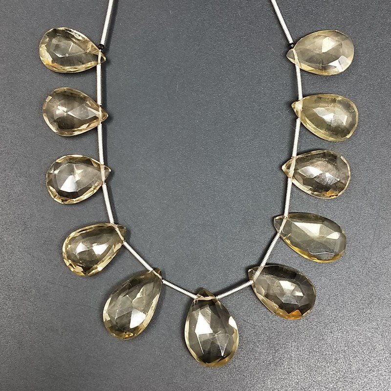 Quarzo Birra Naturale in Perline Forma Goccia Piatto Sfaccettato a Mano Foro Laterale Quarzo Birra Naturale in Perline Forma Goccia Piatto Sfaccettato a Mano Foro Laterale