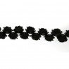 Resina Perline Nero Forma Rosa Inciso Liscio Foro Passante 28mm