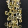 Quarzo Limone Idrotermale Perline Forma Cuore Piatto Sfaccettato a Mano Foro Laterale 12mm