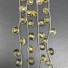 Quarzo Limone Idrotermale Perline Forma Cuore Piatto Sfaccettato a Mano Foro Laterale 12mm