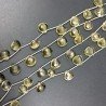 Quarzo Limone Idrotermale Perline Forma Cuore Piatto Sfaccettato a Mano Foro Laterale 12mm