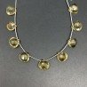 Quarzo Limone Idrotermale Perline Forma Cuore Piatto Sfaccettato a Mano Foro Laterale 12mm