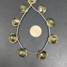 Quarzo Limone Idrotermale Perline Forma Cuore Piatto Sfaccettato a Mano Foro Laterale 12mm