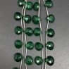 Quarzo Verde Idrotermale Perline Forma Cuore Piatto Sfaccettato a Mano Foro Laterale 12mm