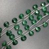 Quarzo Verde Idrotermale Perline Forma Cuore Piatto Sfaccettato a Mano Foro Laterale 12mm
