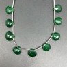 Quarzo Verde Idrotermale Perline Forma Cuore Piatto Sfaccettato a Mano Foro Laterale 12mm
