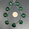 Quarzo Verde Idrotermale Perline Forma Cuore Piatto Sfaccettato a Mano Foro Laterale 12mm