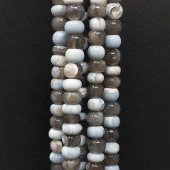 Opale Somalia Naturale Azzurro Grigio Multi Naturale in Perline Forma Rondelle Liscio a Mano Foro Passante 07-10mm