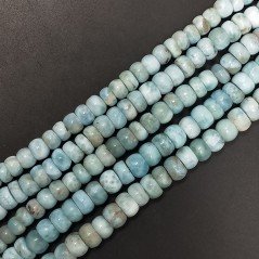 Larimar Grezzo Naturale in Perline Forma Rondelle Liscio a Mano Foro Passante 06-10mm