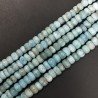 Larimar Grezzo Naturale in Perline Forma Rondelle Liscio a Mano Foro Passante 06-10mm