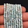 Larimar Grezzo Naturale in Perline Forma Rondelle Liscio a Mano Foro Passante 04-06mm