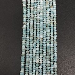 Larimar Grezzo Naturale in Perline Forma Rondelle Liscio a Mano Foro Passante 04-06mm