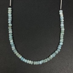 Larimar Grezzo Naturale in Perline Forma Rondelle Liscio a Mano Foro Passante 04-06mm