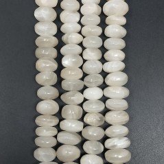 Pietra Di Luna Bianca Naturale in Perline Forma Rondelle Liscio a Mano Foro Passante 10-12mm