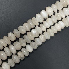 Pietra Di Luna Bianca Naturale in Perline Forma Rondelle Liscio a Mano Foro Passante 10-12mm