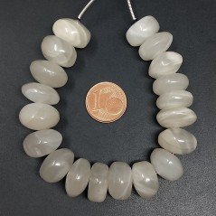 Pietra Di Luna Bianca Naturale in Perline Forma Rondelle Liscio a Mano Foro Passante 10-12mm