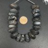 Pietra Di Luna Grigia Naturale in Perline Forma Rondelle Liscio a Mano Foro Passante 10-12mm