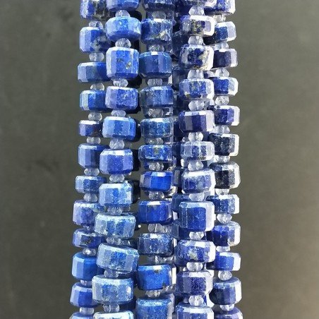 Lapis Lazuli (AA) Rondelle Cilindro Taglio Laser A Mano Grade 06mm-14mm