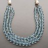 Collane cristallo acquamarina sfac tondo 8 mm annodato con perle di fiume acqua dolce