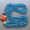Collane cristallo blu sferico sfac 12 mm annodato con centrale misto