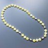 Collana giada limone quadrato foro diagonale liscio 20 mm con pietre dure miste e argemto indiano dorato annodato