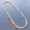 Collana giada limone ovale piatto liscia 12x16mm con pietre miste e argento indiano dorato annodato