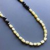 Collana giada oliva sassi lisci con pietre dure miste annodato