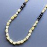 Collana giada oliva sassi lisci con pietre dure miste annodato