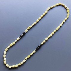 Collana giada oliva sassi lisci con pietre dure miste annodato