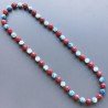 Collana radice di rubino sferica sfac con resina ambra blu sferico liscio 14 mm annodato