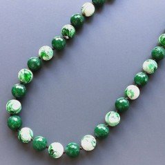 Collana radice di smeraldo sferica sfac con resina ambra verde sferico liscio 14 mm annodato