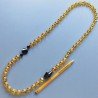 Collana cristallo ambra sferico sfac 10-12 mm con centrale pietr dure miste annodato