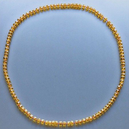 Collana cristallo ambrato rondelle sfac 10mm annodato