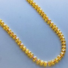 Collana cristallo ambrato rondelle sfac 10mm annodato