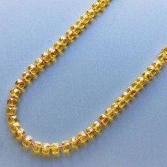 Collana cristallo ambrato rondelle sfac 10mm annodato