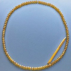 Collana cristallo ambrato rondelle sfac 10mm annodato