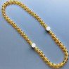 Collana cristallo ambra sferico sfac 12 mm con pietre dure miste annodato