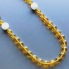 Collana cristallo ambra sferico sfac 12 mm con pietre dure miste annodato