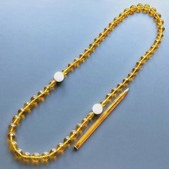 Collana cristallo ambra sferico sfac 12 mm con pietre dure miste annodato