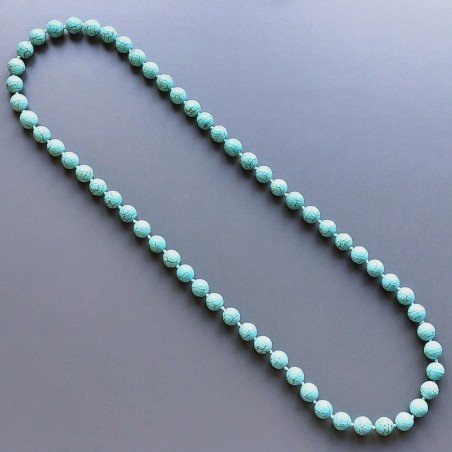 Collana pasta di turchese tondo sfac 12 mm annodato