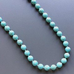 Collana pasta di turchese tondo sfac 12 mm annodato