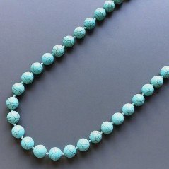 Collana pasta di turchese tondo sfac 12 mm annodato