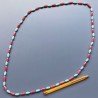 Collana pasta di turchese ovale liscio 6x12 e corallo di bamboo gocce liscio 5x14 mm annodato