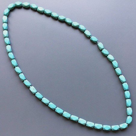Collana pasta di turchese rettangolare sfac 10x16 mm annodato