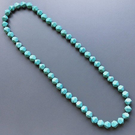 Collana pasta di turchese romboidale 14x15 mm sfac
