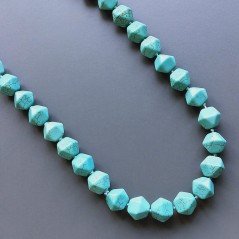 Collana pasta di turchese romboidale 14x15 mm sfac