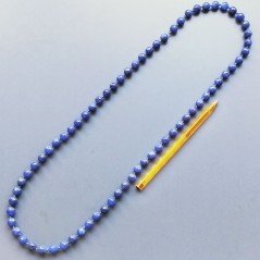 Collana Annodato di Giada Zaffiro Forma Tondo Sfaccettato 10mm