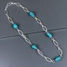Collana a Catena di Alluminio con Pasta di Turchese Forma Cilindro