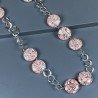 Collana a Catena di Ottone Rombo con Pasta di Turchese Rosa Forma Rombo Piatto