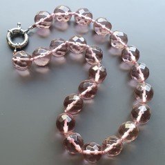 Collana girocollo cristallo viola tondo sfac 17 mm annodato